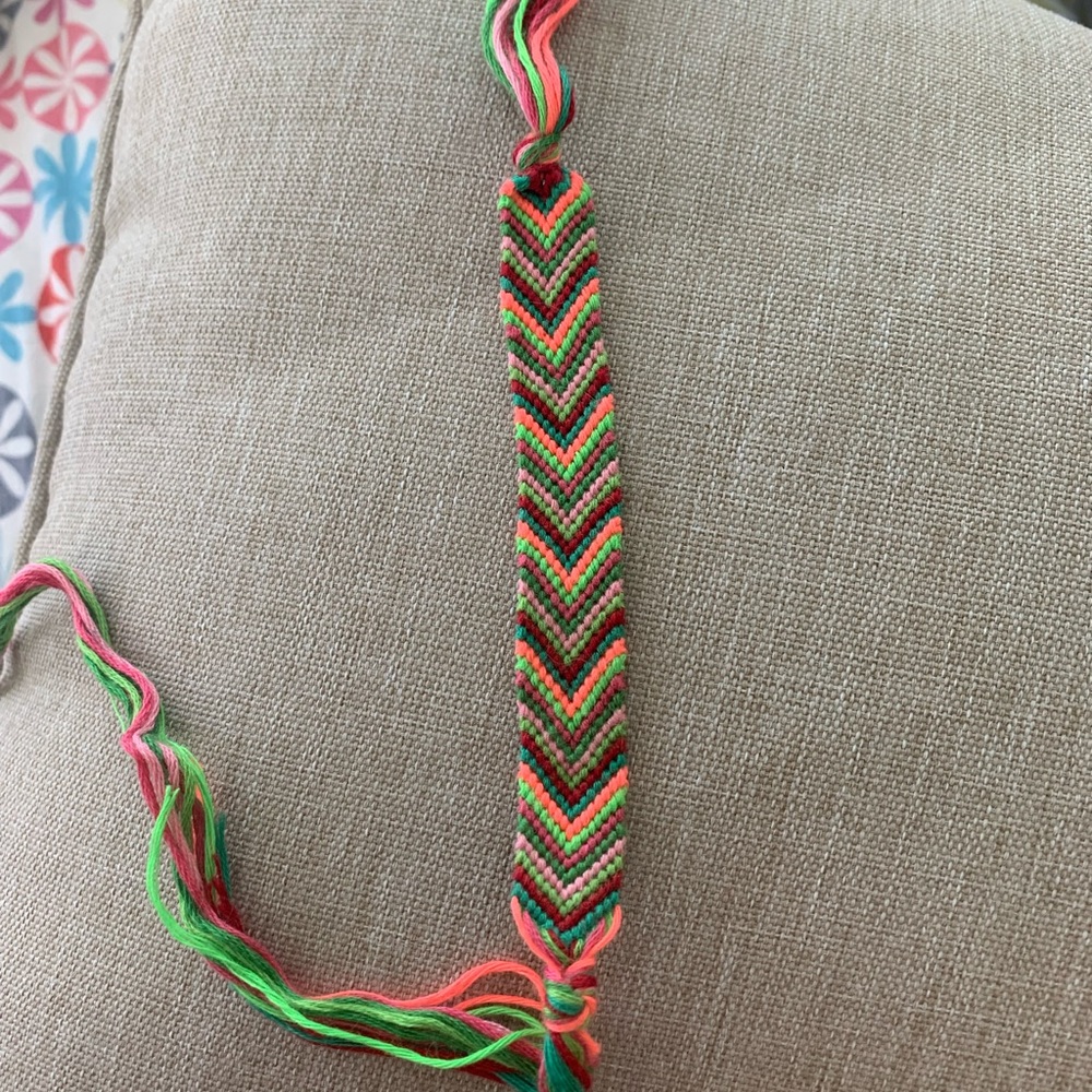 Watermelon Chevron Braided Bracelet